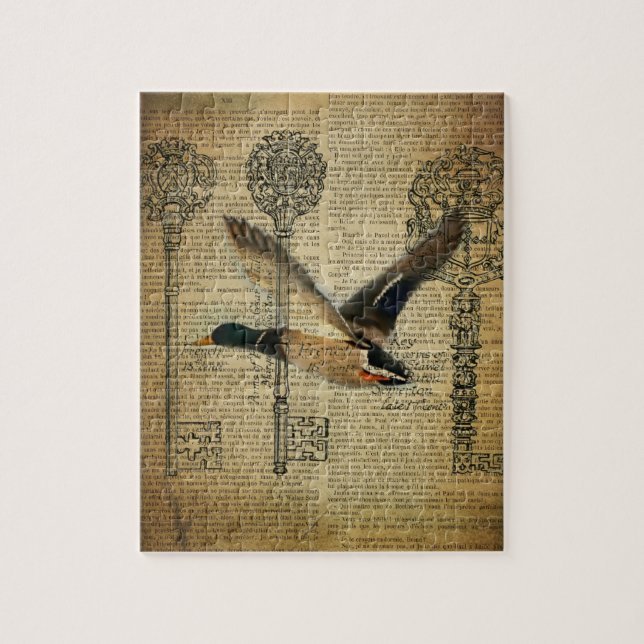Puzzle esqueletos rústicos llaves mallard pato de campo o (Vertical)