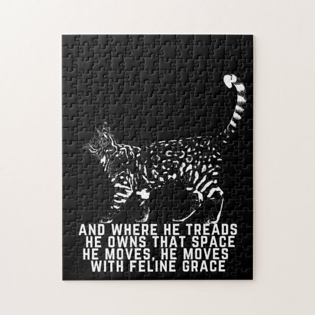 Puzzle Esquema de gato con poema de gracia felina sierra  (Vertical)