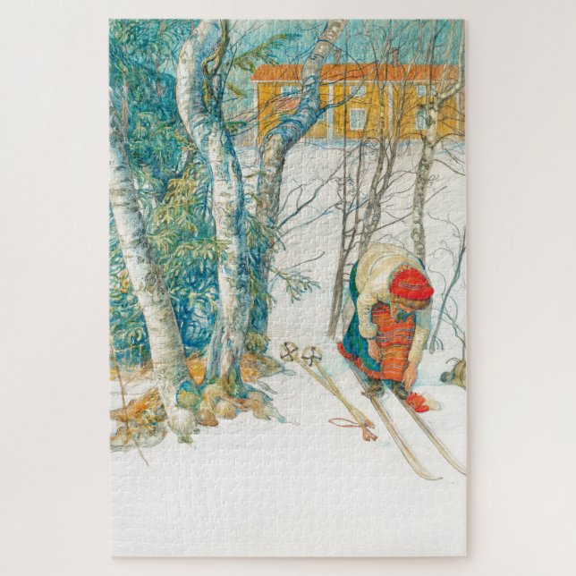 Puzzle Esquí de invierno por Carl Larsson (Vertical)