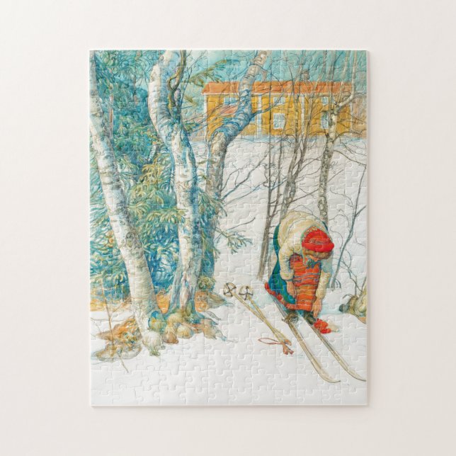 Puzzle Esquí de invierno por Carl Larsson (Vertical)