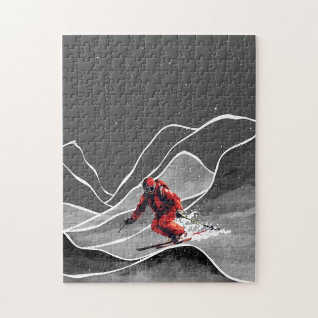 Puzzle Esquí de montaña nevado (Vertical)