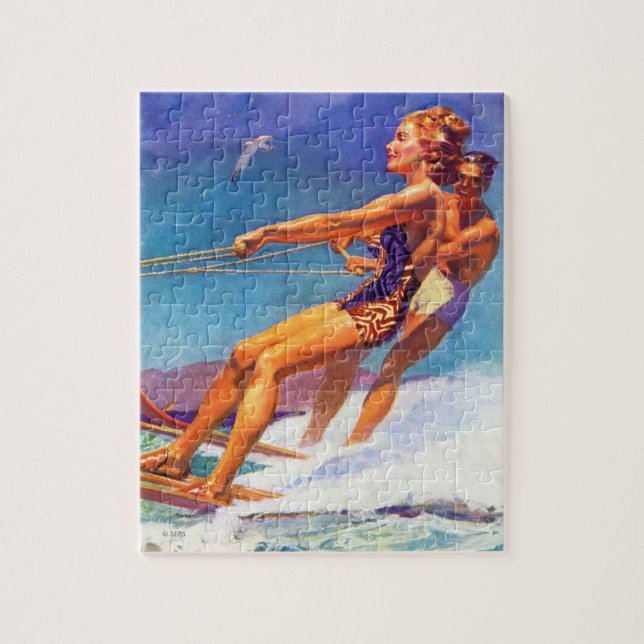 Puzzle Esquiador de agua por McClelland Barclay (Vertical)