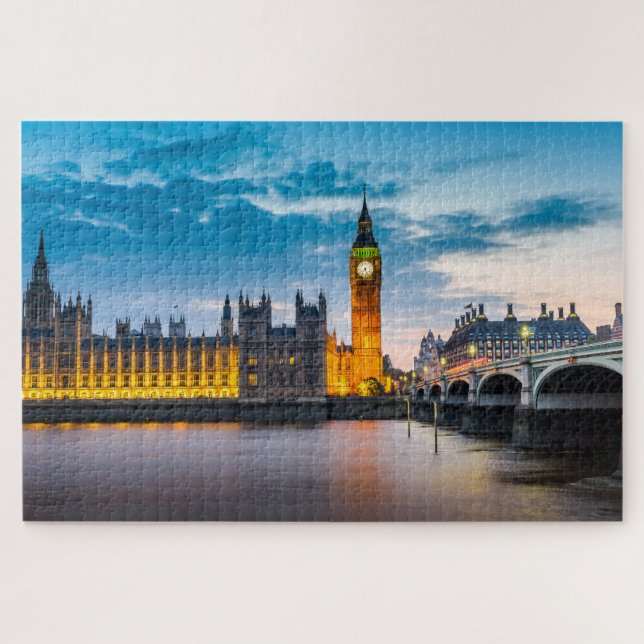 Puzzle Esquina del Parlamento de las casas Big Ben de Lon (Horizontal)