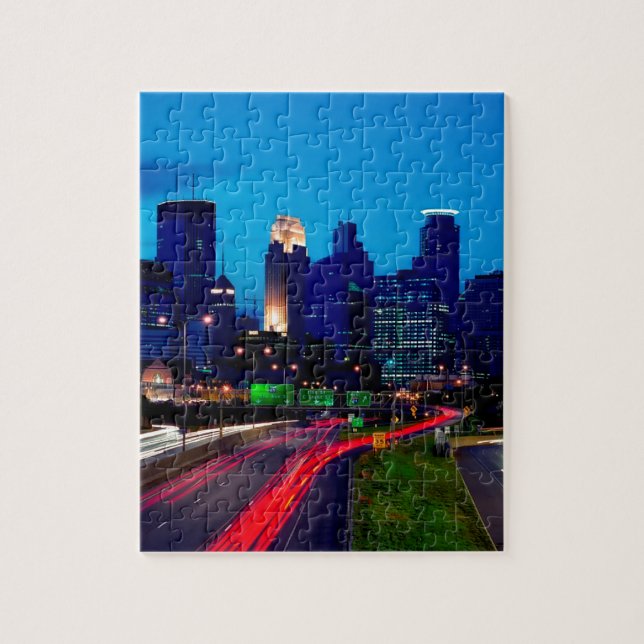 Puzzle Esquina nocturna de Minneapolis (Vertical)
