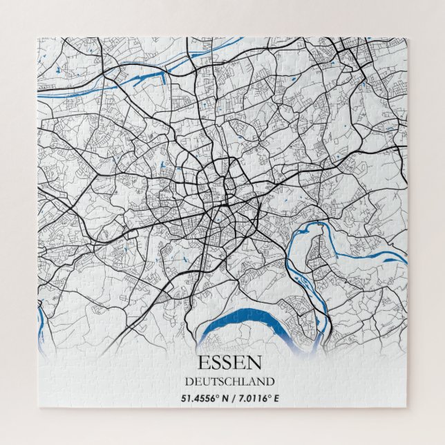 Puzzle Essen Deutschland City Map Viaje sencillo (Vertical)