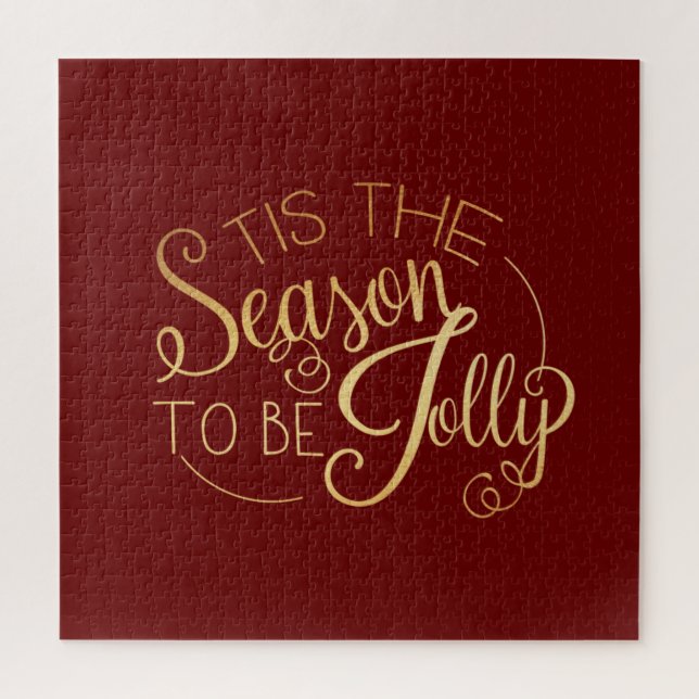 Puzzle "Esta es la temporada" Guión dorado Rojo Fancy Ele (Vertical)