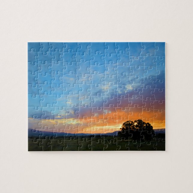 Puzzle Establecer el cielo azul al atardecer (Horizontal)