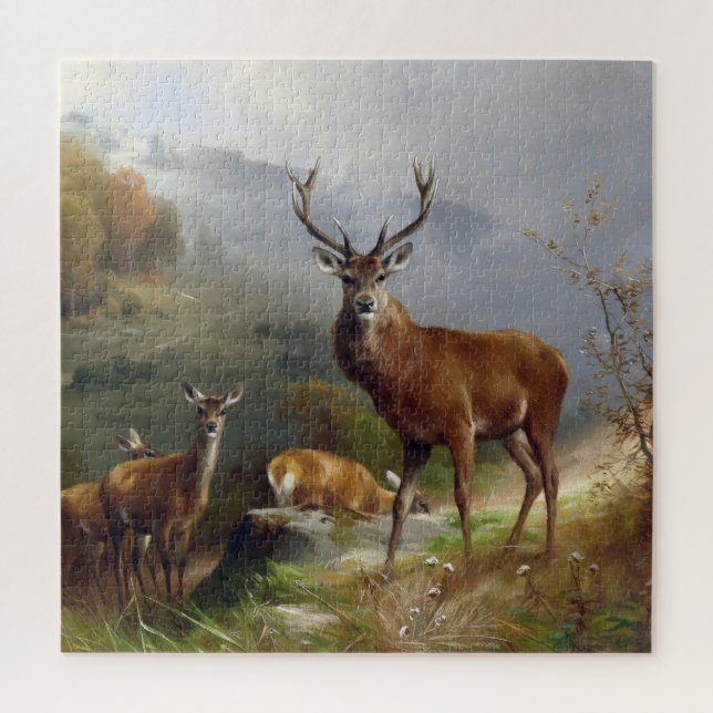 Puzzle Estadio de ciervos de época - Arte de Ilustracion  (Vertical)