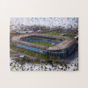 Puzzle Estadio de Rugby de Edimburgo con la bandera de Es