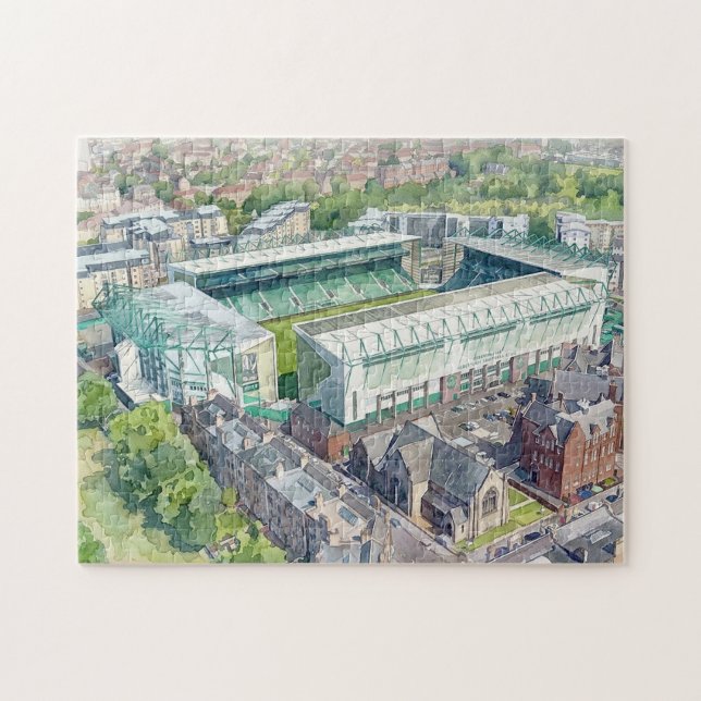 Puzzle Estadio Easter Road Edimburgo Acuarela (Horizontal)