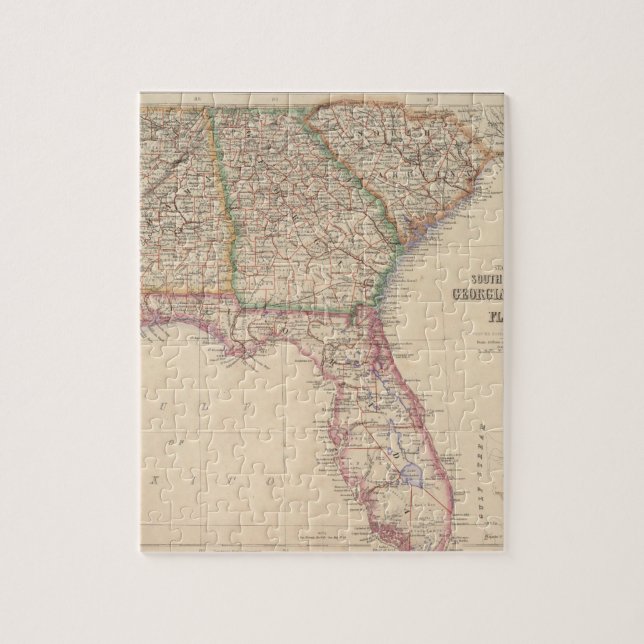 Puzzle Estados de Carolina del Sur, Georgia y Alabama (Vertical)