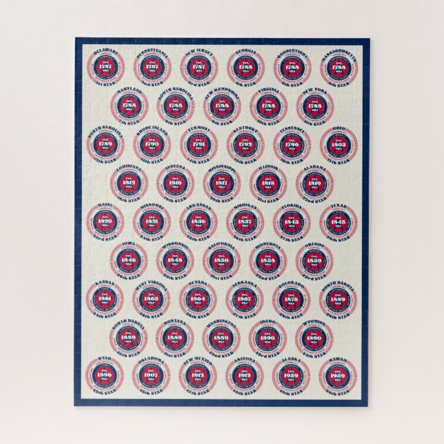 Puzzle Estados Unidos de América 50 Estados Patrióticos (Vertical)