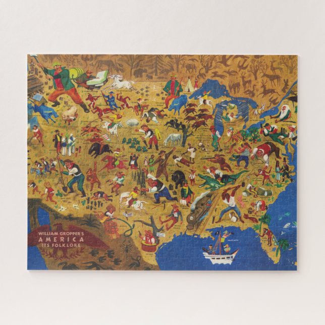 Puzzle Estados Unidos de William Gropper - Folklore Perso (Horizontal)