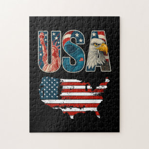 Puzzle Estados Unidos Patriótico 4 de julio Bandera de Es