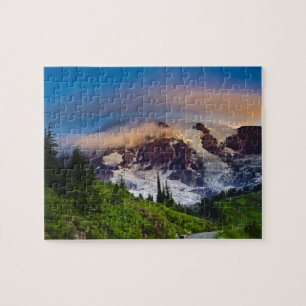 Puzzle Estados Unidos, Washington, Monte Rainier. Sol mat