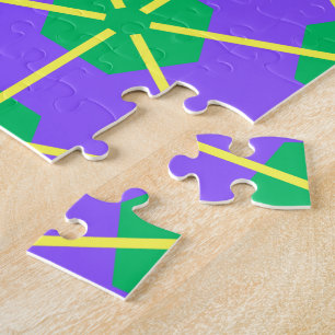 Puzzle Estallido de Estrella Geométrico en Púrpura, Verde