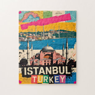 Puzzle Estambul Turquía Hagia Sophia Arte Pop Retro Viaje