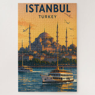 Puzzle 🕌 Estambul Turquía Mezquita Azul y vistas del Bós