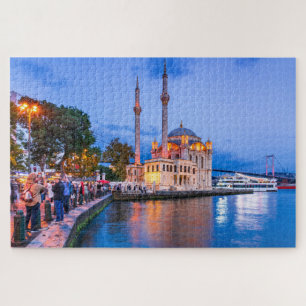 Puzzle Estambul, Turquía y mezquita barroca de Ortakoy