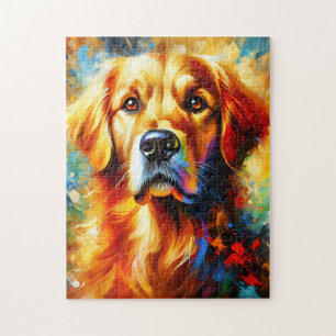 Puzzle Estampa acrílica de perro Golden Retriever Color