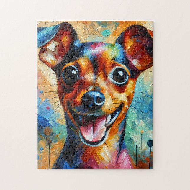 Puzzle Estampa acrílica de perro Pinscher Miniatura (Vertical)