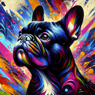 Puzzle Estampa Acrílica Negra de Bulldog Francés Colori
