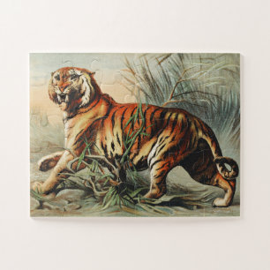 Puzzle Estampa de arte naturalista del tigre real de Beng