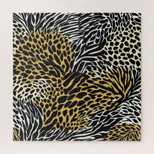 Puzzle Estampado Animal Mixto Cebra Leopardo Tigre