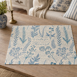 Puzzle Estampado de Toile Francés de Flor Silvestre Azul