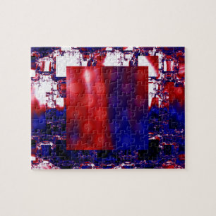 Puzzle Estancamiento   Arte fractal rojo y azul
