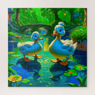 Puzzle Estanque de patos caprichoso
