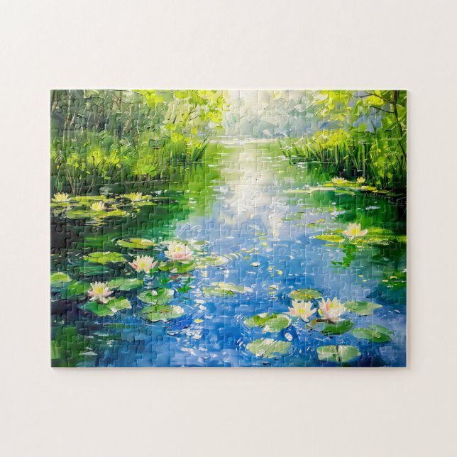 Puzzle Estanque de verano con nenúfares (Horizontal)