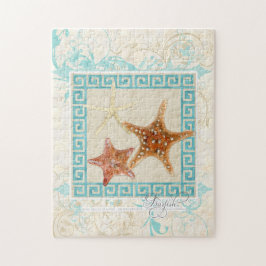 Puzzle Estanques de mar de Starfish Ocean Greek Key Patte