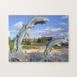 Puzzle Estatua de agua de delfín Denver.