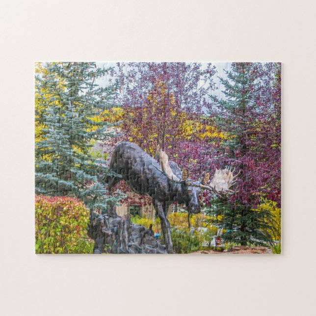 Puzzle Estatua de alce de Vail Colorado. (Horizontal)