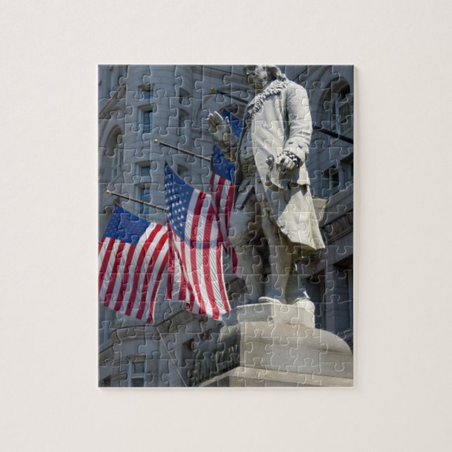 Puzzle estatua de Benjamin Franklin en Washington, DC (Vertical)