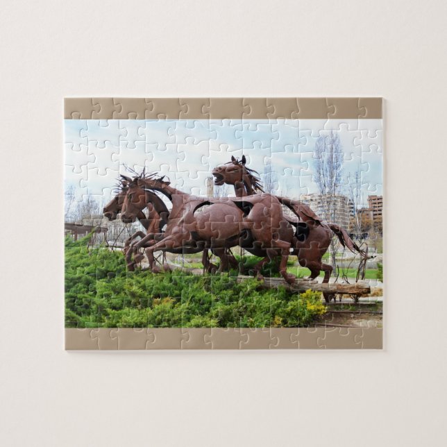 Puzzle Estatua de caballos (Horizontal)