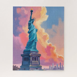 Puzzle Estatua de la Libertad Ciudad de Nueva York Acuare