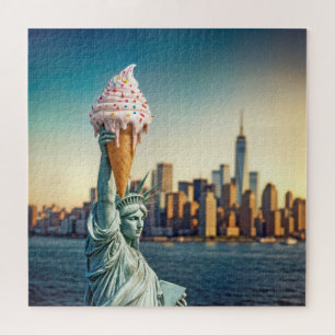 Puzzle Estatua de la libertad con cono de helado