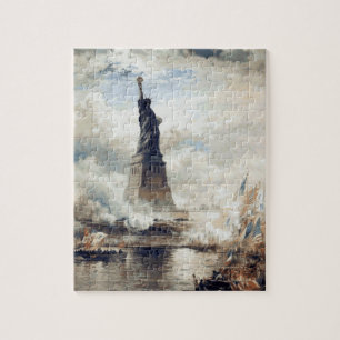Puzzle Estatua de la Libertad develando 1886