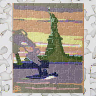 Puzzle Estatua de la Libertad en la ciudad de Nueva York,