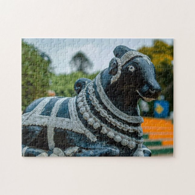 Puzzle Estatua de toro Nandi Park India. (Horizontal)