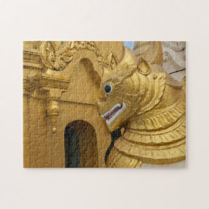 Puzzle Estatua del León Dorado en el Templo