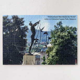Puzzle Estatua en el Parque Sarajevo en Bosnia Grande
