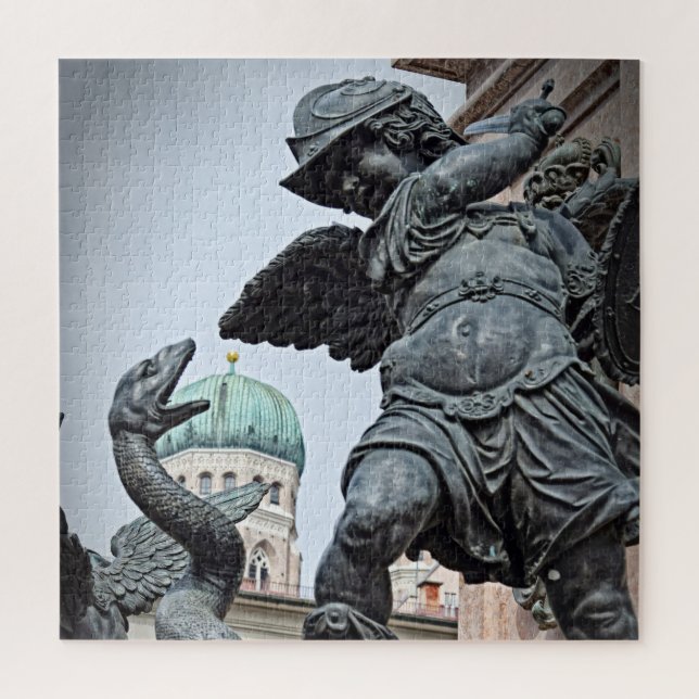Puzzle Estatua guerrera en Munich - 20x20 - 676 pcs (Vertical)