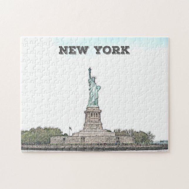 Puzzle Estatua personalizado de la Libertad - Nueva York (Horizontal)