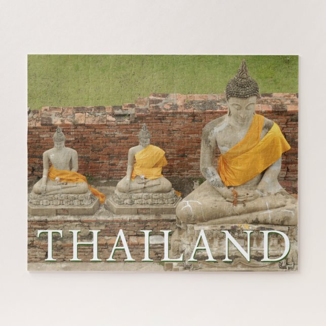 Puzzle Estatuas de Budas sentados | Ayutthaya, Tailandia (Horizontal)