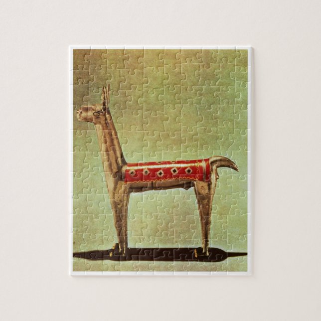 Puzzle Estatuilla de plata de la llama, de Perú, después (Vertical)