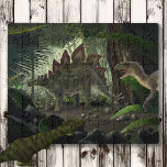 Puzzle Estegosaurio y Deinonychus<br><div class="desc">Los dinosaurios estegosaurio y deinonicus se encuentran en su casa prehistórica.</div>