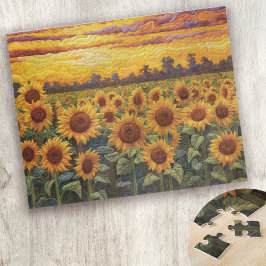 Puzzle Estético Rústico Sunflower Sunset